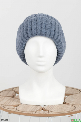 Жіноча зимова синя шапка