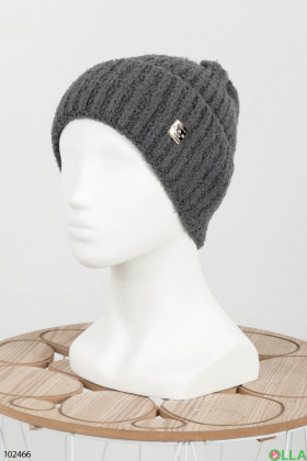 Женская зимняя серая шапка