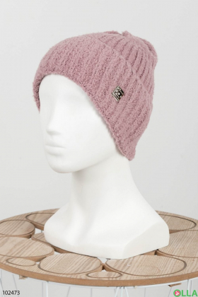 Women's winter pink hat