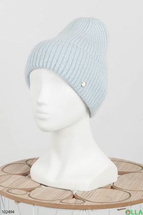 Жіноча зимова блакитна шапка