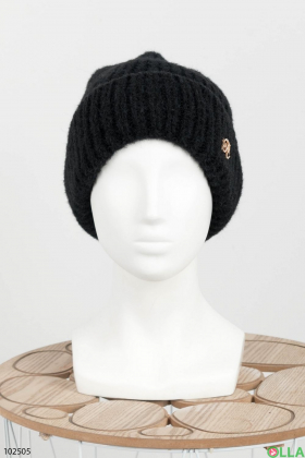 Women's winter black hat