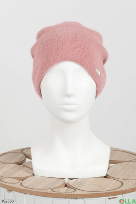 Women's winter pink hat