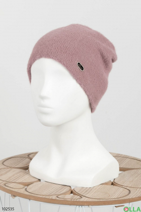 Жіноча зимова фіолетова шапка