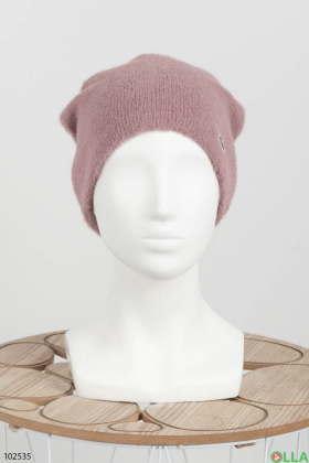 Женская зимняя фиолетовая шапка