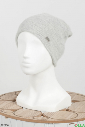 Women's winter light gray hat