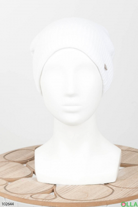 Жіноча зимова біла шапка