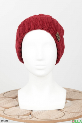 Женская зимняя красная шапка