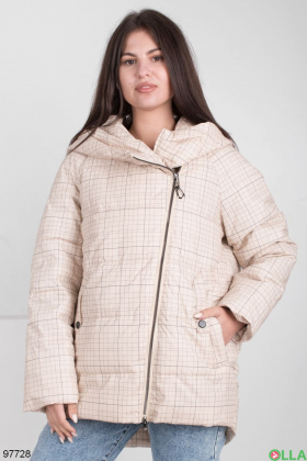 Women's light beige plaid jacket