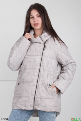 Women's light gray plaid jacket