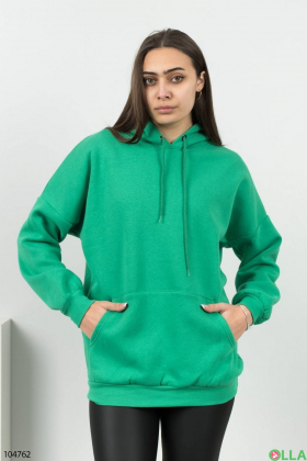 Women's green fleece hoodie