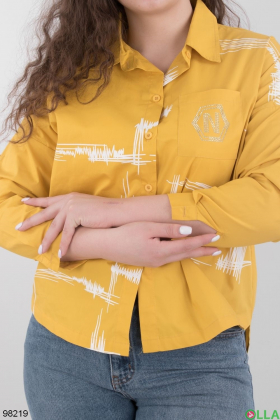 Women's yellow shirt with a pattern