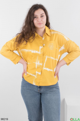 Женская желтая рубашка с узором