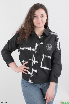 Women's black shirt with a pattern