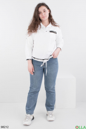 Women's white shirt with inscriptions