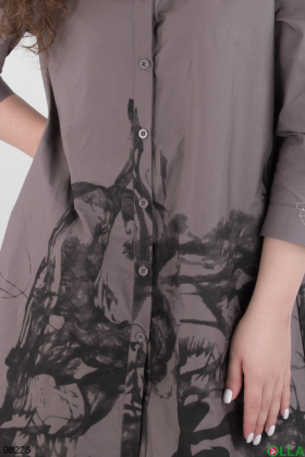 Women's gray printed shirt