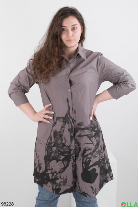 Women's gray printed shirt