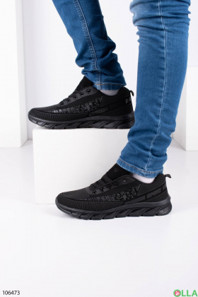 Чоловічі чорні кросівки з текстилю