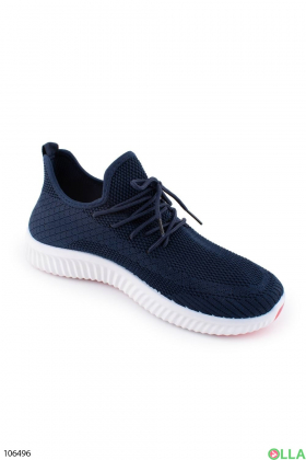 Men's dark blue textile sneakers