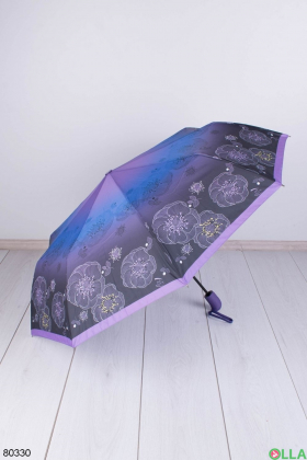 Жіноча темно-фіолетова парасолька з малюнком