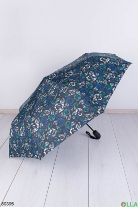 Женский черный зонт с рисунком