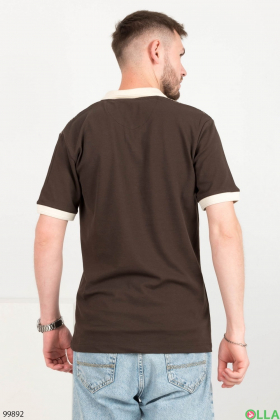 Чоловіча коричнева футболка-поло