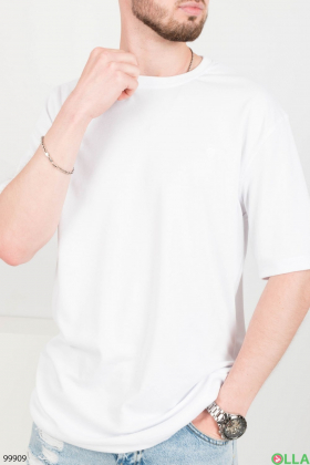 Чоловіча однотонна біла футболка