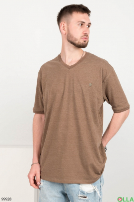 Чоловіча однотонна коричнева футболка