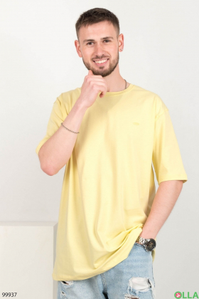 Чоловіча однотонна жовта футболка