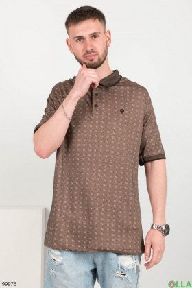 Men's plain brown polo shirt