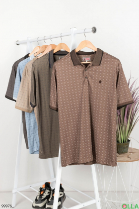 Men's plain brown polo shirt