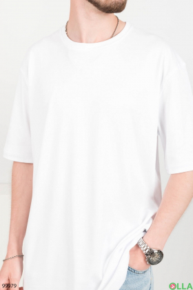 Мужская однотонная белая футболка