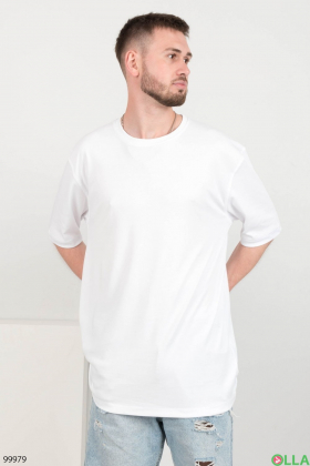 Чоловіча однотонна біла футболка