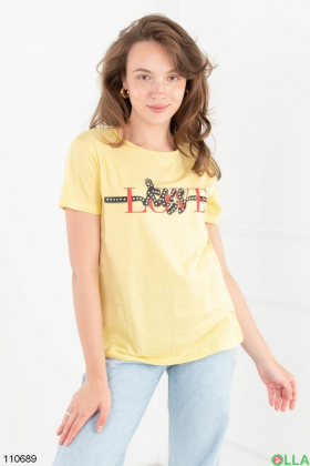 Women's yellow printed T-shirt