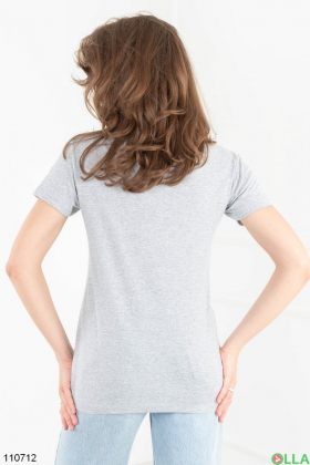 Жіноча сіра футболка з принтом