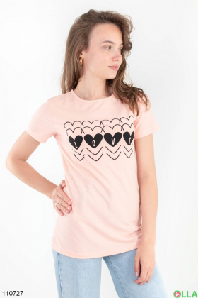 Women's coral print T-shirt