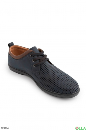 Men's dark blue perforated shoes