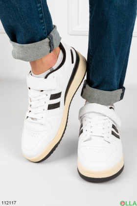 Men's white sneakers made of eco-leather