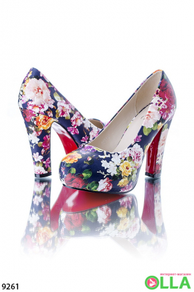 Жіночі туфлі з квітковим принтом