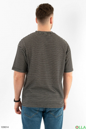 Men's black striped T-shirt