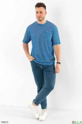 Men's blue striped T-shirt