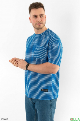 Men's blue striped T-shirt