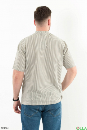 Мужская светло-бирюзовая футболка в полоску