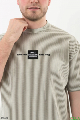 Чоловіча світло-бірюзова футболка в смужку