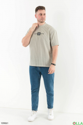 Мужская светло-бирюзовая футболка в полоску