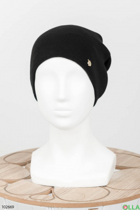 Women's winter black hat