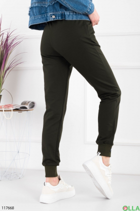 Женские спортивные брюки-джоггеры цвета хаки