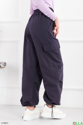 Женские темно-серые спортивные брюки карго