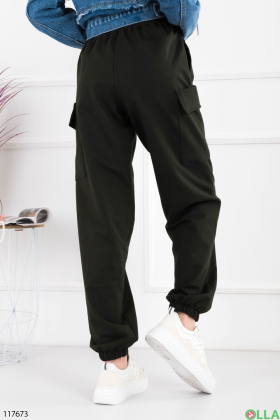 Женские спортивные брюки карго цвета хаки
