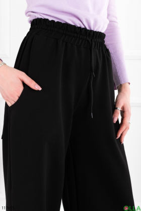 Женские черные спортивные брюки палаццо