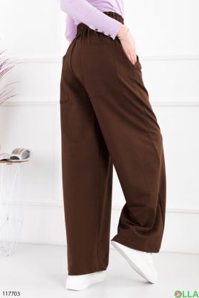 Женские коричневые спортивные брюки палаццо